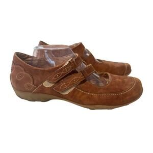 Durea Brown Leather Mary Jane Comfort Shoes Women’s Size 9 G Wide Orthopedic